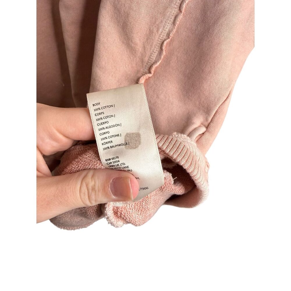 Free People We The Free Pink Mari Muscle Pullover Short Sleeve Oversized Sweatsh - Picture 8 of 8